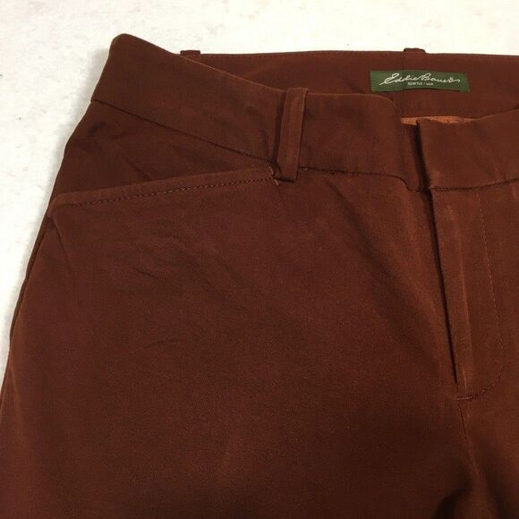 Eddie Bauer Womens 6 Blakely Fit Bootcut Dress Pants Cotton Stretch Burgundy - Picture 3 of 15